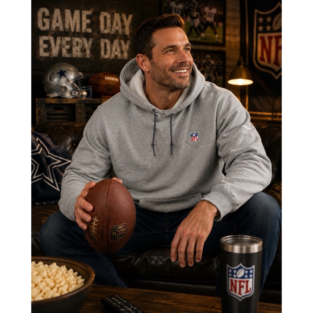Nike NFL Shield Hoodie Men's 4XL Gray Pullover Football Sweatshirt NWOT